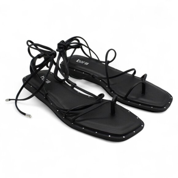 Nazrine Womens Faux Leather Lace up Strappy Sandals - Picture 1 of 7